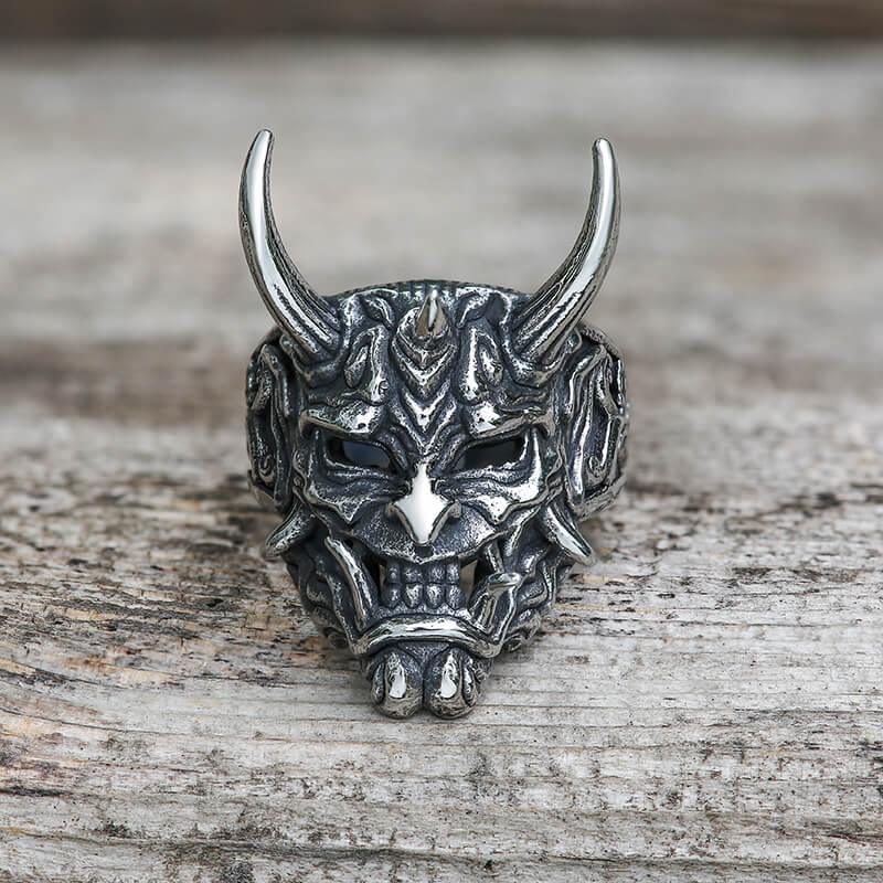 7499-vintage-oni-mask-stainless-steel-ring-4.jpg Vintage Oni Mask Stainless Steel Ring