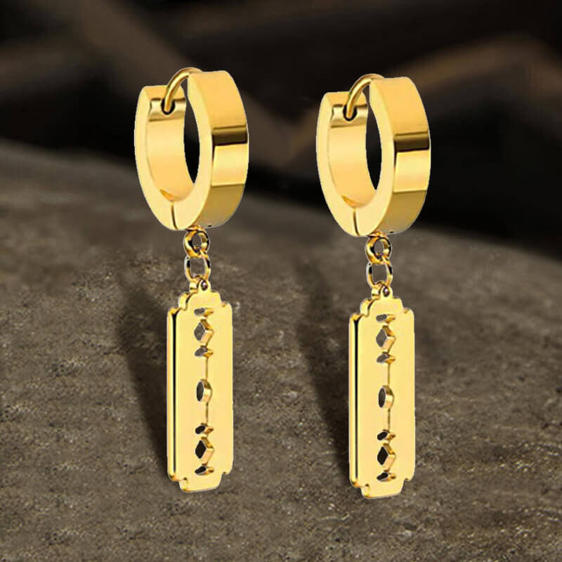 7520-punk-razor-blade-stainless-steel-hoop-earring-6.jpg Punk Razor Blade Stainless Steel Hoop Earring