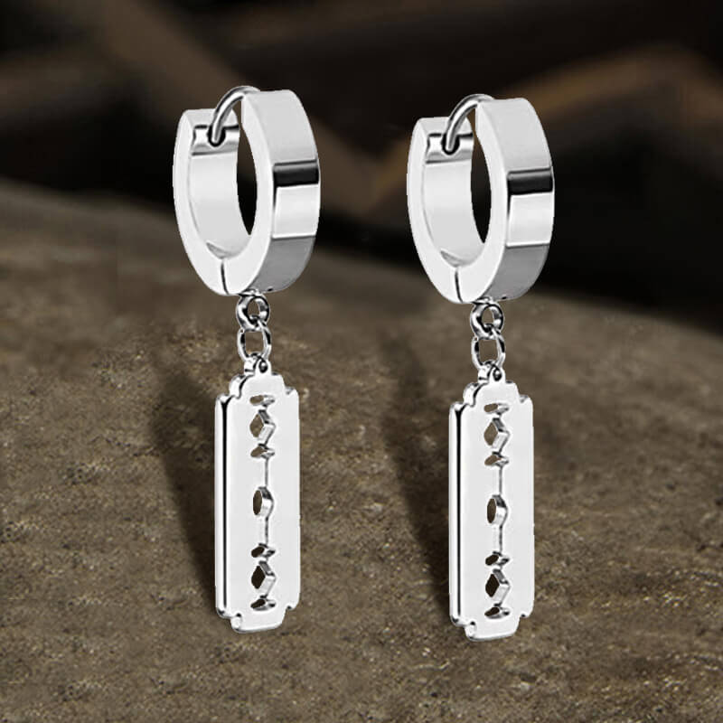 7521-silver-a-pair-silver-a-pair-variation-1.jpg Punk Razor Blade Stainless Steel Hoop Earring