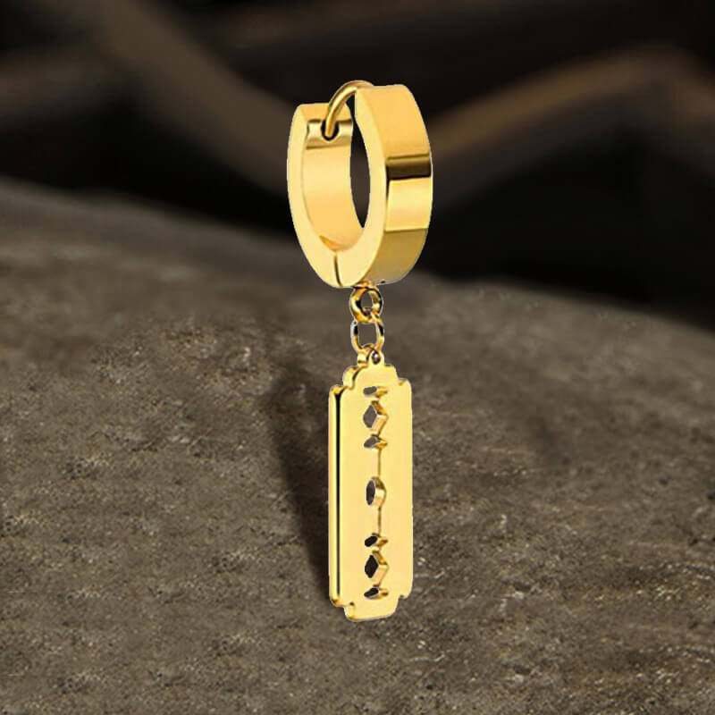 7524-gold-single-gold-single-variation-1.jpg Punk Razor Blade Stainless Steel Hoop Earring