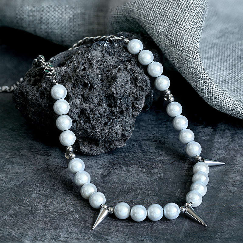 7527-rivet-pearl-stainless-steel-necklace-1.jpg Rivet Pearl Stainless Steel Necklace