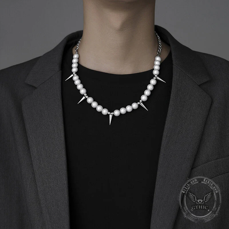 7527-rivet-pearl-stainless-steel-necklace-2.webp Rivet Pearl Stainless Steel Necklace