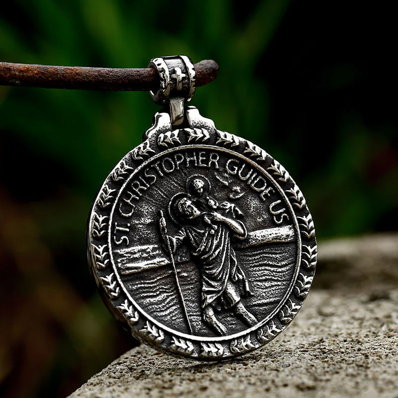 St. Christopher Guide Us Stainless Steel Pendant