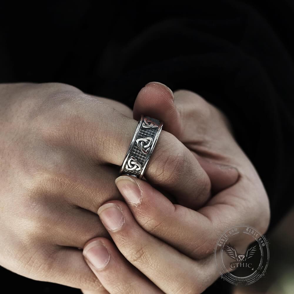 761-warrior-triquetra-stainless-steel-viking-ring-3.jpg Warrior Triquetra Stainless Steel Viking Ring