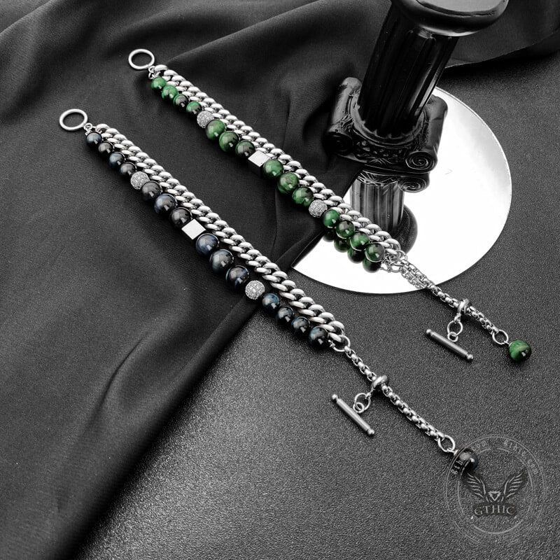 7637-green-tiger-eye-stainless-steel-bracelet-4.jpg Green Tiger Eye Stainless Steel Bracelet