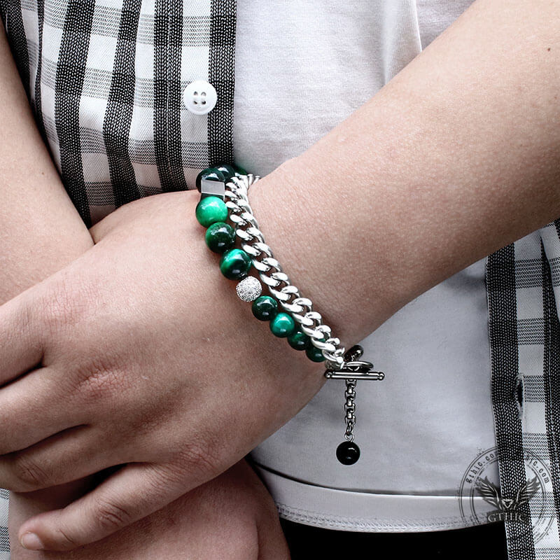 7637-green-tiger-eye-stainless-steel-bracelet-5.jpg Green Tiger Eye Stainless Steel Bracelet