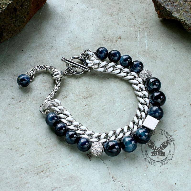 7637-green-tiger-eye-stainless-steel-bracelet-6.jpg Green Tiger Eye Stainless Steel Bracelet