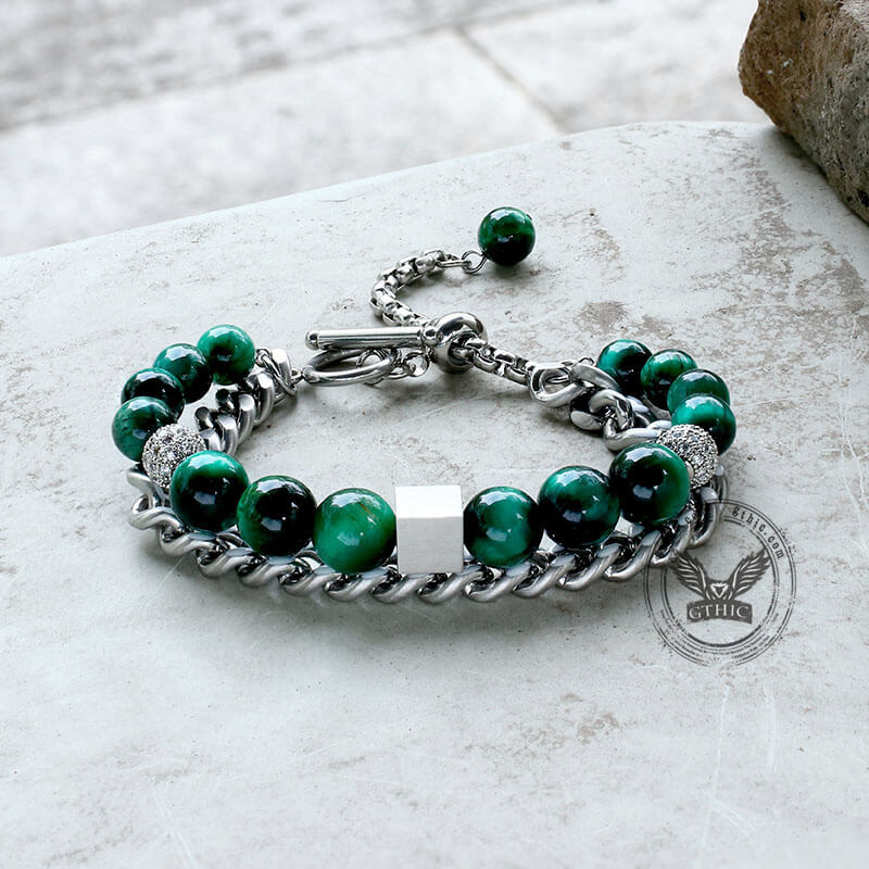 7637-green-tiger-eye-stainless-steel-bracelet-7.jpg Green Tiger Eye Stainless Steel Bracelet