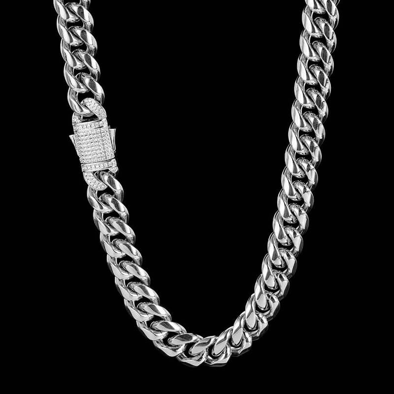 7739-diamond-cuban-link-stainless-steel-choker-chain-1.jpg Diamond Cuban Link Stainless Steel Choker Chain