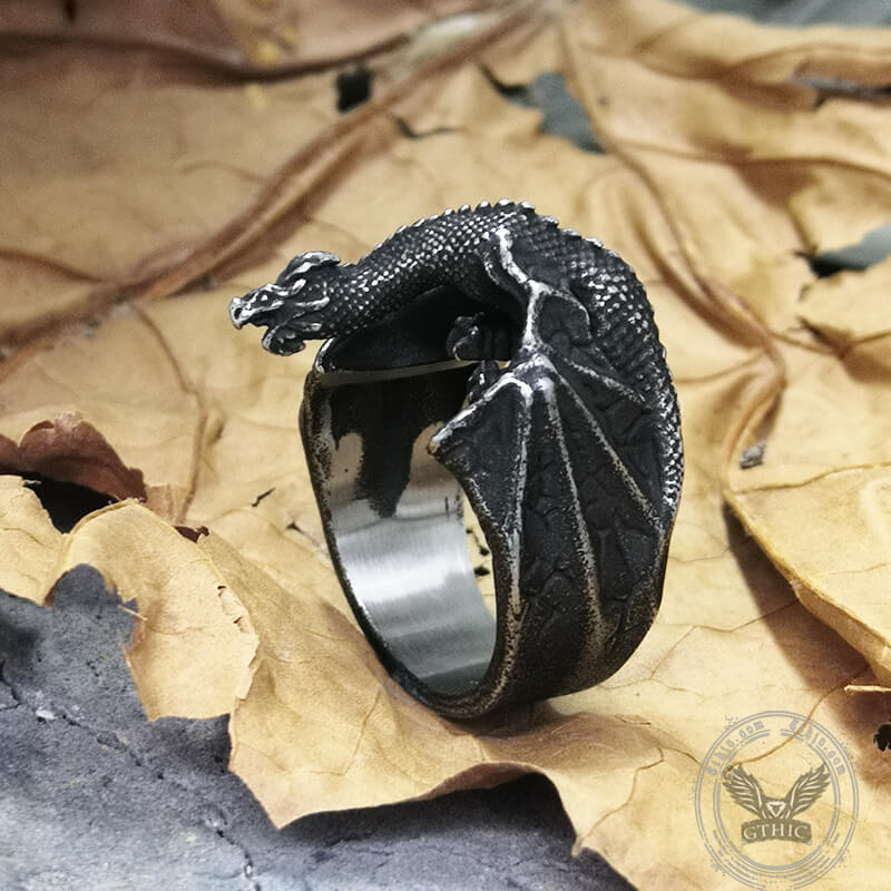 7869-celtic-flying-dragon-stainless-steel-ring-3.jpg Celtic Flying Dragon Stainless Steel Ring
