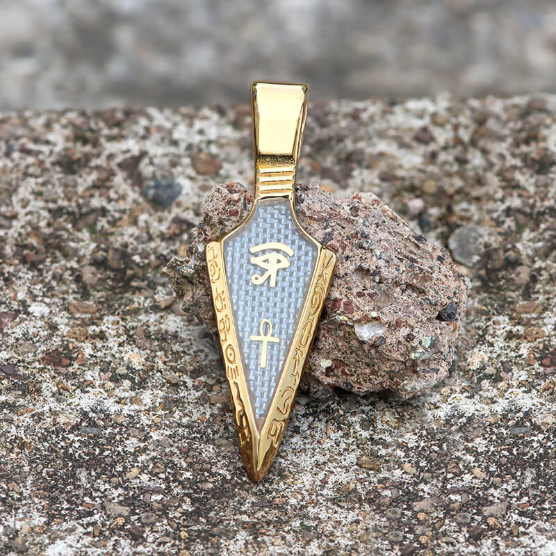 Eye of Ra Ankh Spearhead Stainless Steel Pendant