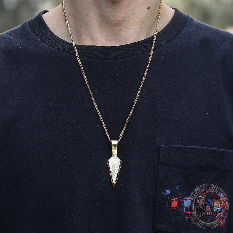 Eye of Ra Ankh Spearhead Stainless Steel Pendant