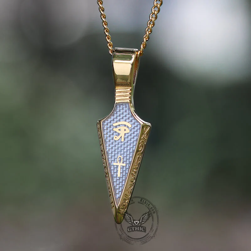 Eye of Ra Ankh Spearhead Stainless Steel Pendant