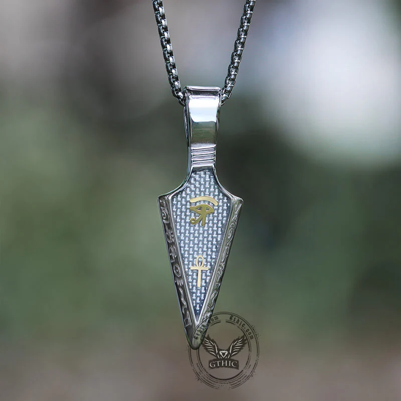 Eye of Ra Ankh Spearhead Stainless Steel Pendant