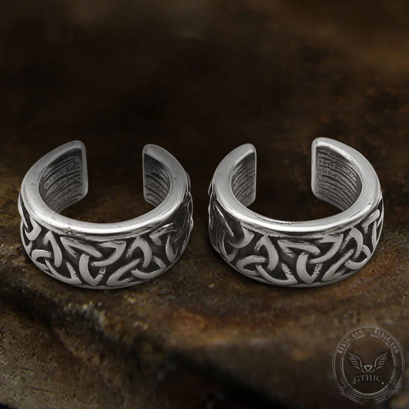 Celtic Knot Stainless Steel Viking Ear Cuffs