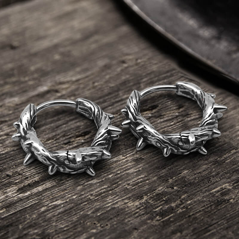7903-winding-thorns-stainless-steel-earrings-1.jpg Winding Thorns Stainless Steel Earrings