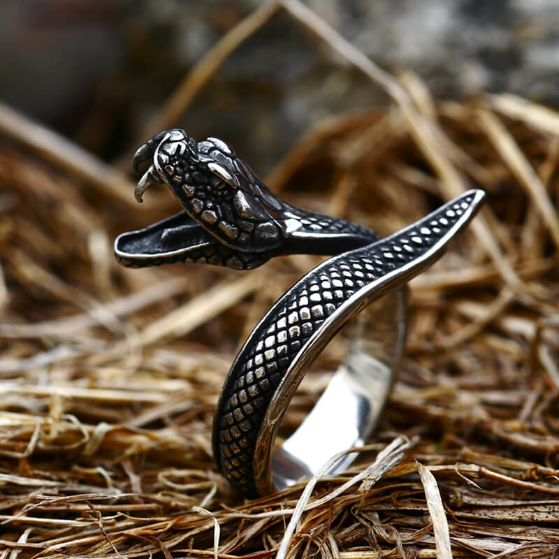 7958-vintage-cobra-stainless-steel-snake-ring-1.jpg Vintage Cobra Stainless Steel Snake Ring