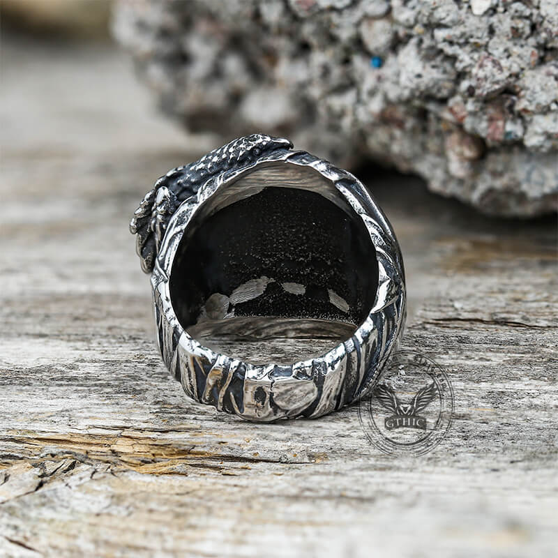 7961-crow-stainless-steel-skull-ring-6.jpg Crow Stainless Steel Skull Ring