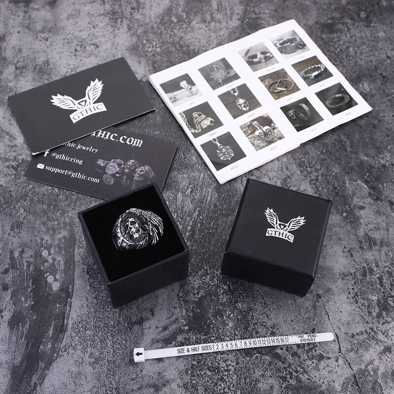 7961-crow-stainless-steel-skull-ring-7.jpg Crow Stainless Steel Skull Ring