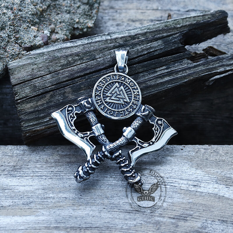 7973-valknut-battle-axe-stainless-steel-viking-pendant-1.jpg Valknut Battle Axe Stainless Steel Viking Pendant