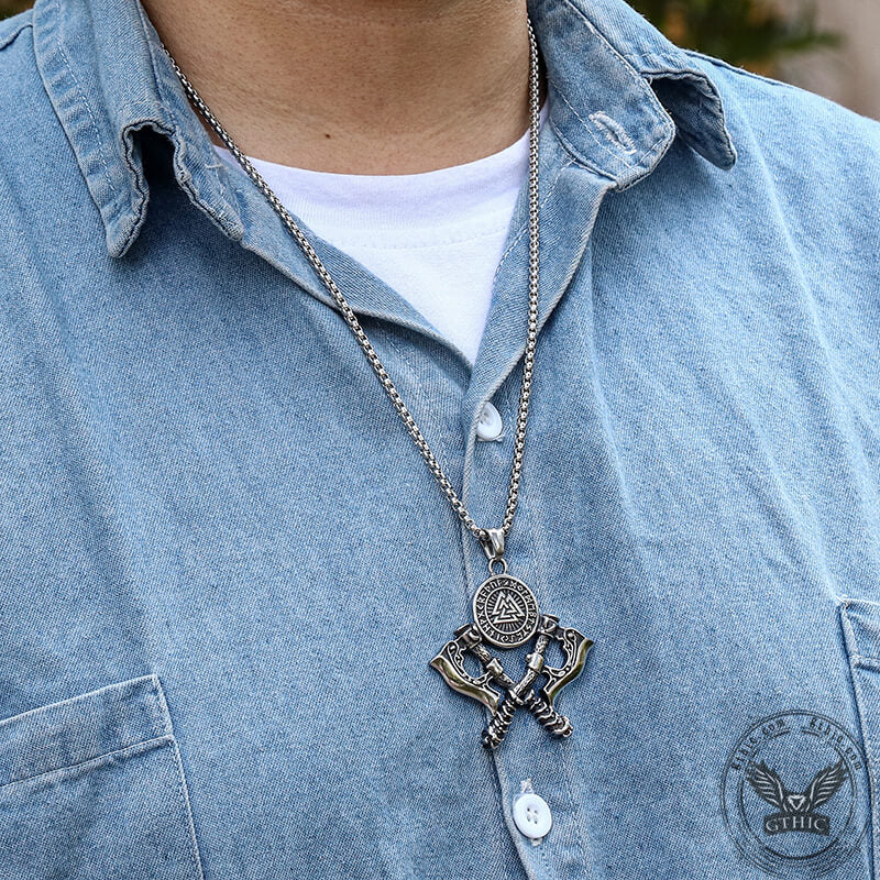 7973-valknut-battle-axe-stainless-steel-viking-pendant-2.jpg Valknut Battle Axe Stainless Steel Viking Pendant