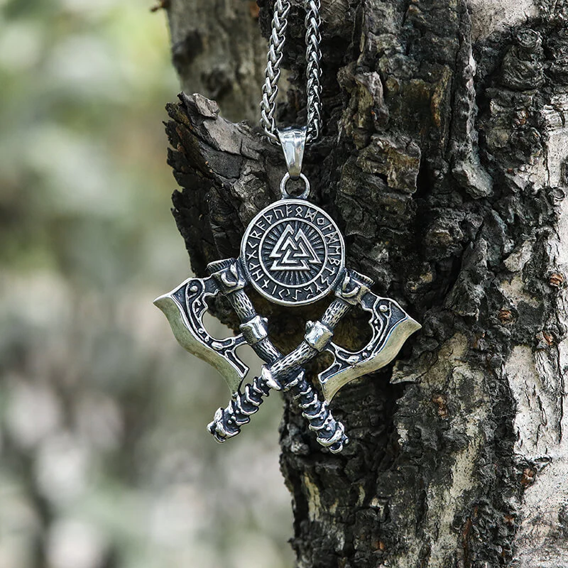 7973-valknut-battle-axe-stainless-steel-viking-pendant-3.webp Valknut Battle Axe Stainless Steel Viking Pendant