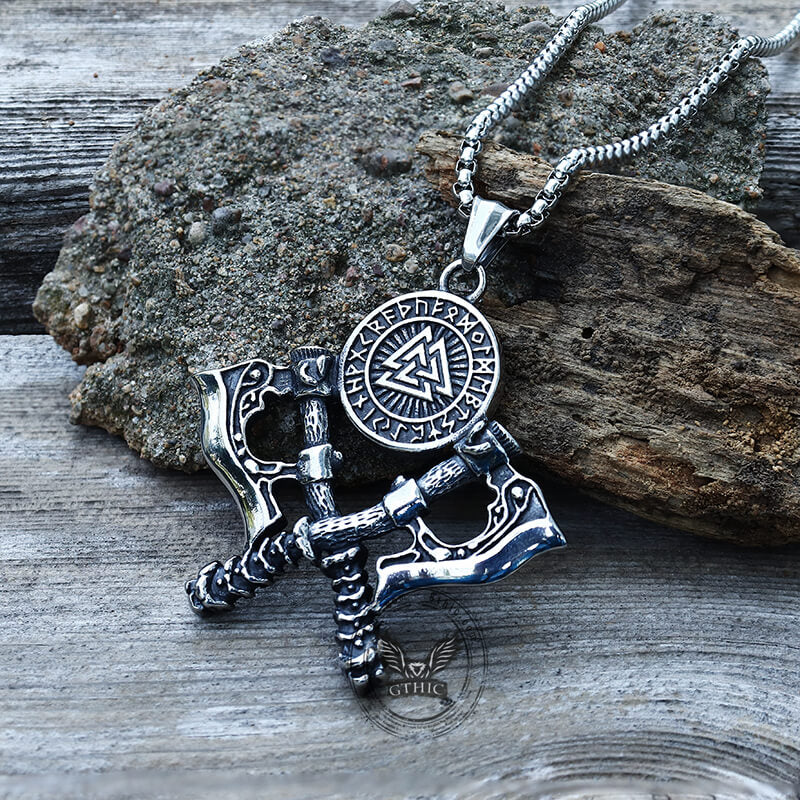 7973-valknut-battle-axe-stainless-steel-viking-pendant-5.jpg Valknut Battle Axe Stainless Steel Viking Pendant