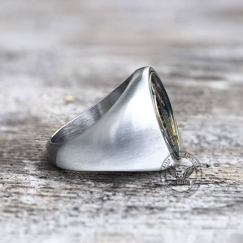 8009-saint-benedict-stainless-steel-ring-5.jpg Saint Benedict Stainless Steel Ring