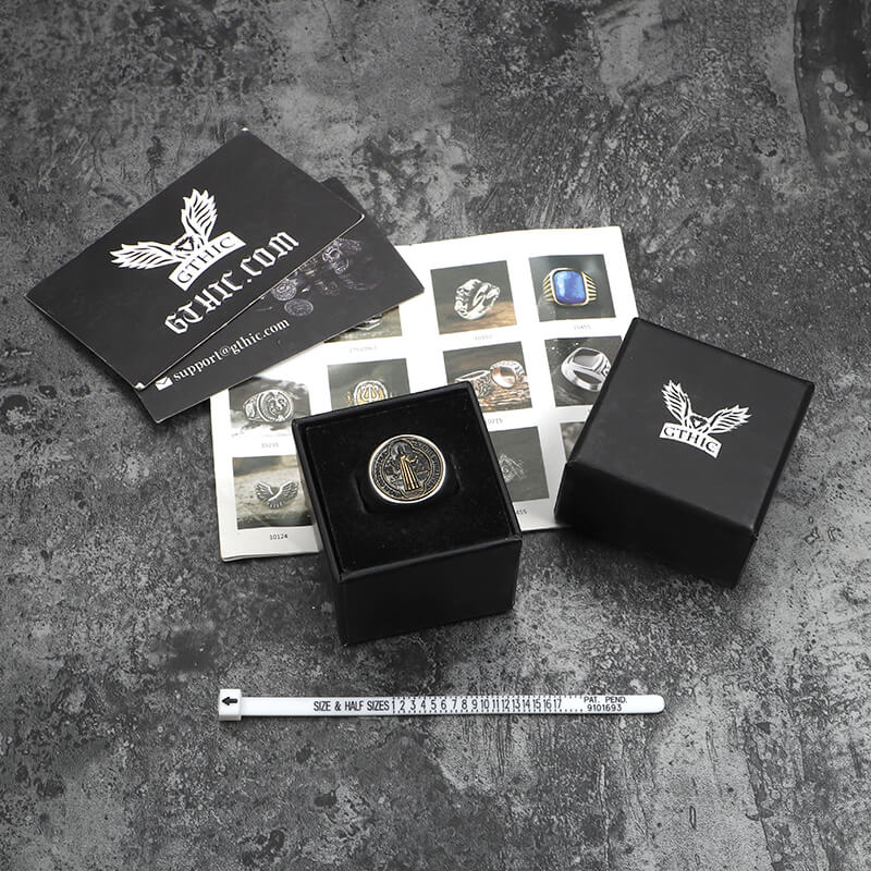 8009-saint-benedict-stainless-steel-ring-7.jpg Saint Benedict Stainless Steel Ring
