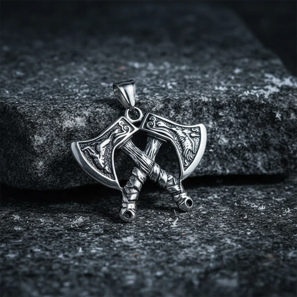 Nordic Axe Stainless Steel Viking Pendant