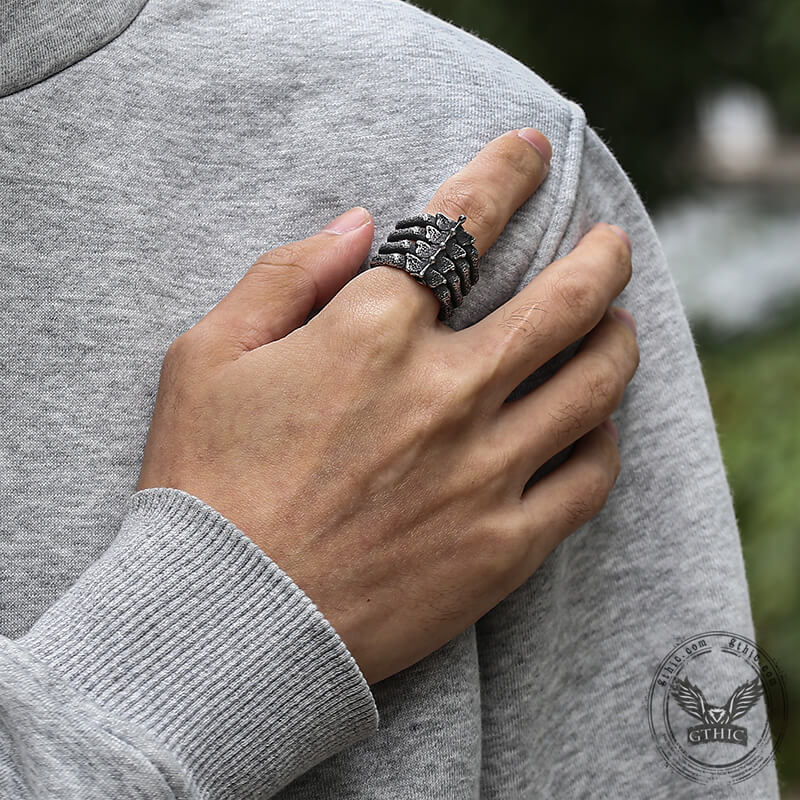 8366-detailed-vertebrae-stainless-steel-ring-3.jpg Detailed Vertebrae Stainless Steel Ring