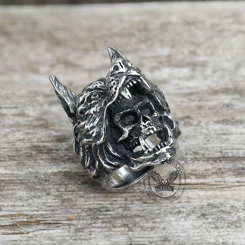 8384-wolf-warrior-stainless-steel-skull-ring-4.jpg Wolf Warrior Stainless Steel Skull Ring