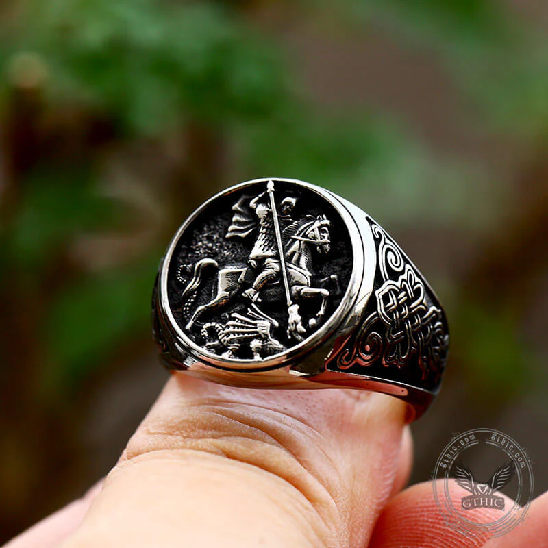 8416-st.-george-and-the-dragon-stainless-steel-religion-ring-3.webp St. George and The Dragon Stainless Steel Religion Ring