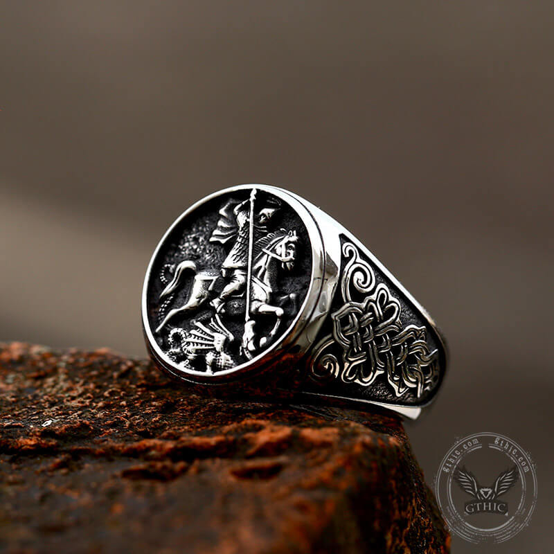 8416-st.-george-and-the-dragon-stainless-steel-religion-ring-7.jpg St. George and The Dragon Stainless Steel Religion Ring