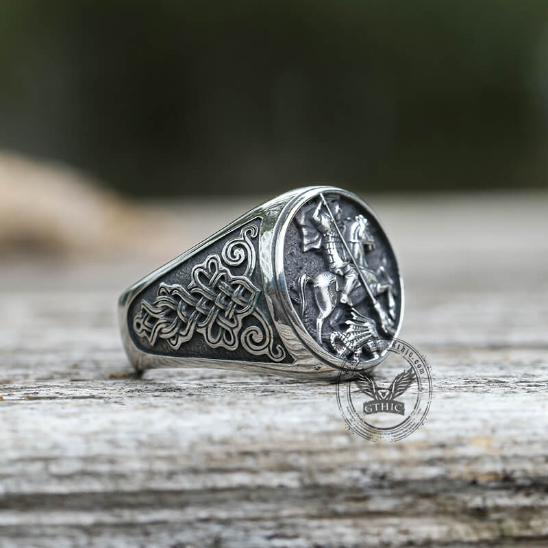 8416-st.-george-and-the-dragon-stainless-steel-religion-ring-8.jpg St. George and The Dragon Stainless Steel Religion Ring