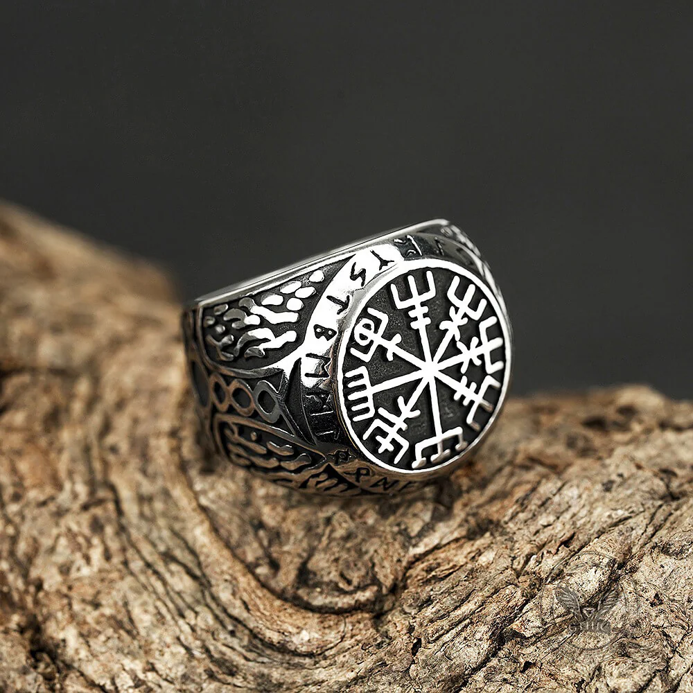 Vegvisir Celtic Knot Stainless Steel Ring
