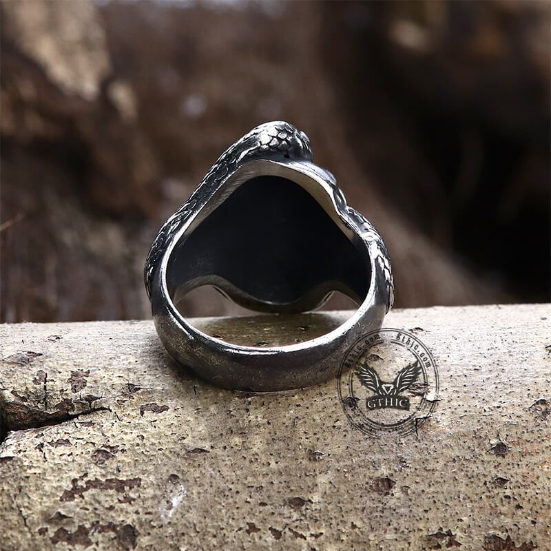 8720-coiled-snake-skull-stainless-steel-ring-6.jpg Coiled Snake Skull Stainless Steel Ring