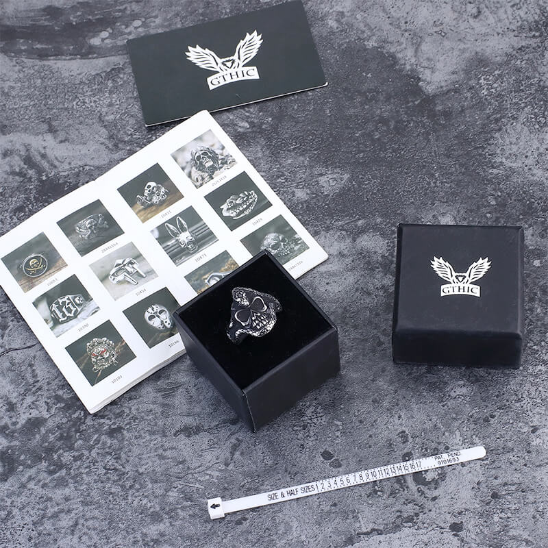 8720-coiled-snake-skull-stainless-steel-ring-7.jpg Coiled Snake Skull Stainless Steel Ring
