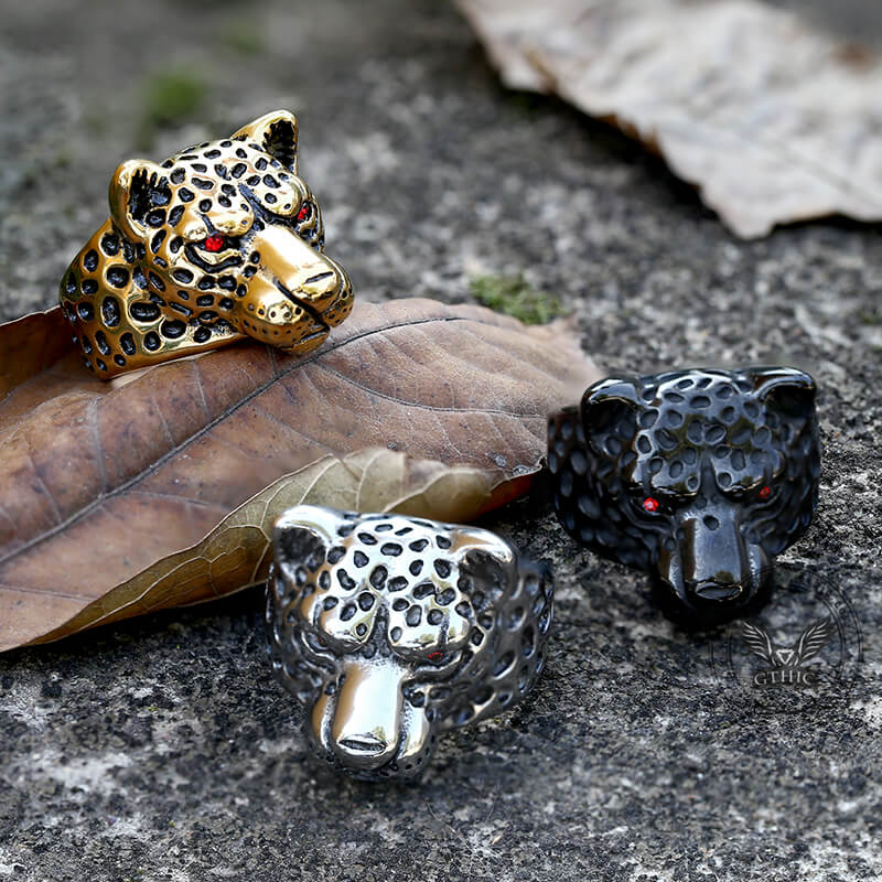8784-vintage-leopard-head-stainless-steel-ring-1.jpg Vintage Leopard Head Stainless Steel Ring