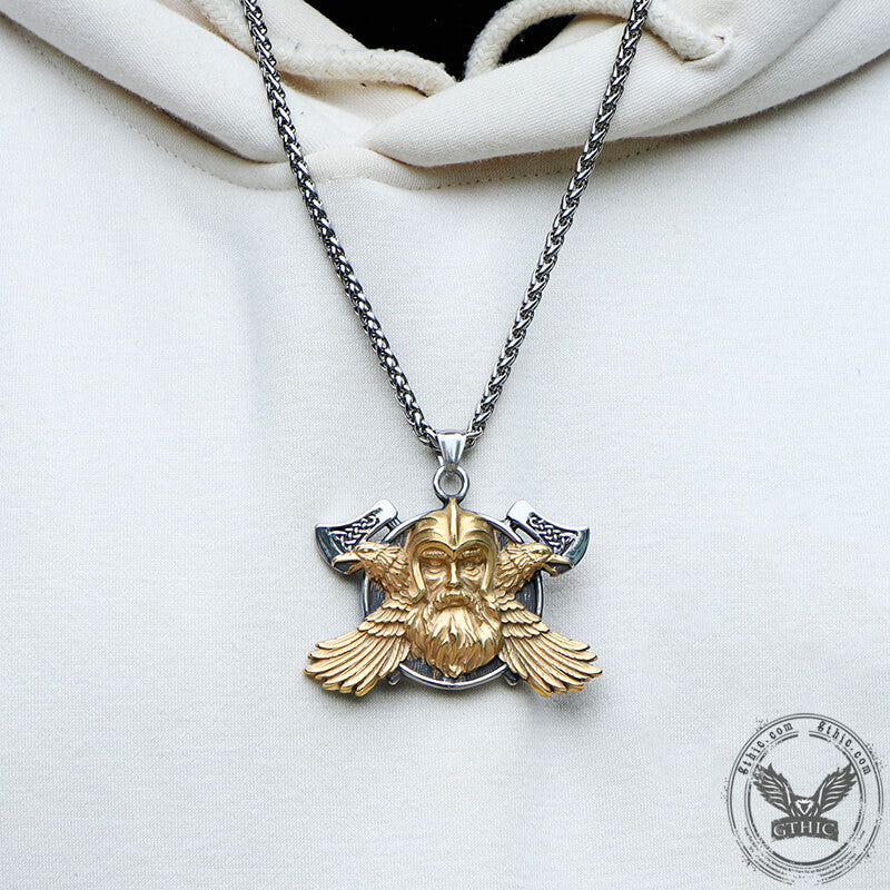 8855-tomahawk-odin-raven-stainless-steel-viking-pendant-2.jpg Tomahawk Odin Raven Stainless Steel Viking Pendant