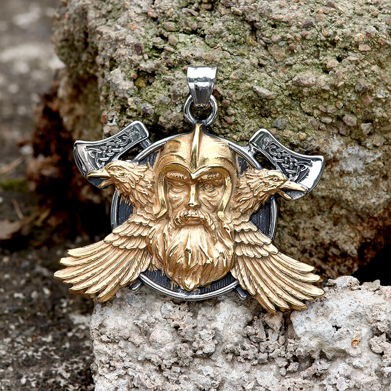 8855-tomahawk-odin-raven-stainless-steel-viking-pendant-5.jpg Tomahawk Odin Raven Stainless Steel Viking Pendant