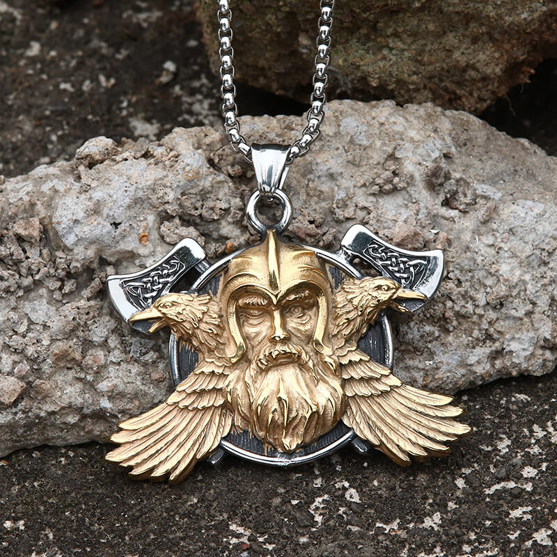 8855-tomahawk-odin-raven-stainless-steel-viking-pendant-6.jpg Tomahawk Odin Raven Stainless Steel Viking Pendant