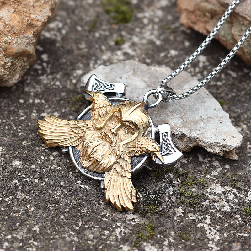 8855-tomahawk-odin-raven-stainless-steel-viking-pendant-8.jpg Tomahawk Odin Raven Stainless Steel Viking Pendant