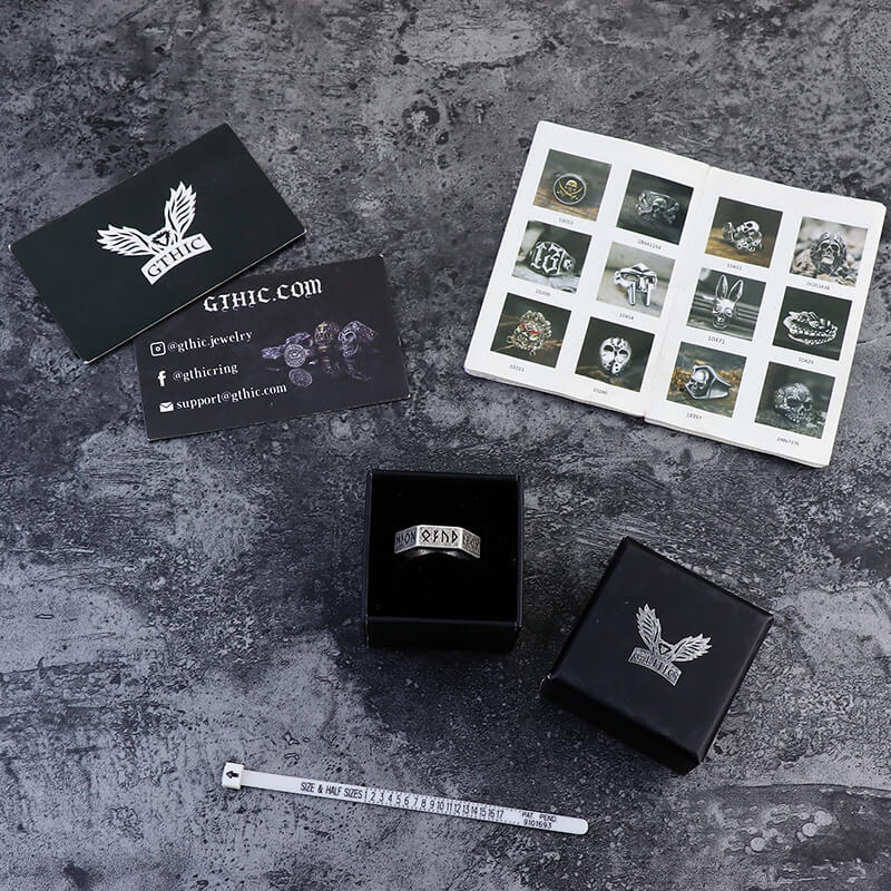 8868-viking-runes-hexagon-stainless-steel-geometric-ring-11.jpg Viking Runes Hexagon Stainless Steel Geometric Ring