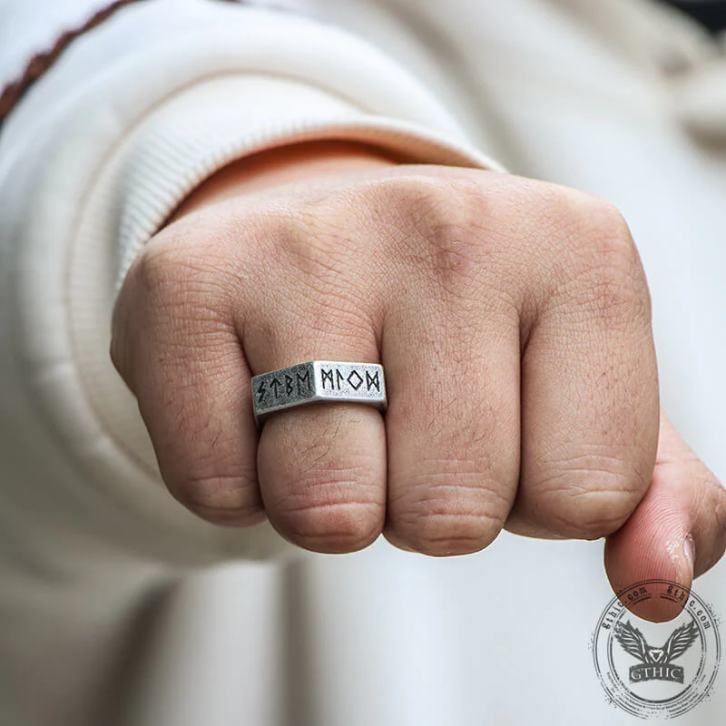 8868-viking-runes-hexagon-stainless-steel-geometric-ring-2.webp Viking Runes Hexagon Stainless Steel Geometric Ring