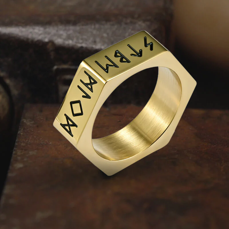 8868-viking-runes-hexagon-stainless-steel-geometric-ring-3.webp Viking Runes Hexagon Stainless Steel Geometric Ring