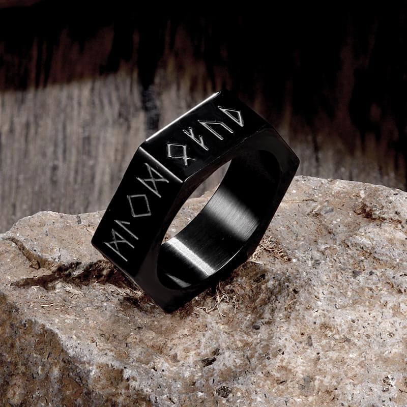 8868-viking-runes-hexagon-stainless-steel-geometric-ring-5.jpg Viking Runes Hexagon Stainless Steel Geometric Ring