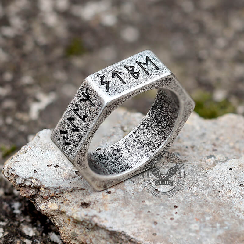 8868-viking-runes-hexagon-stainless-steel-geometric-ring-9.jpg Viking Runes Hexagon Stainless Steel Geometric Ring