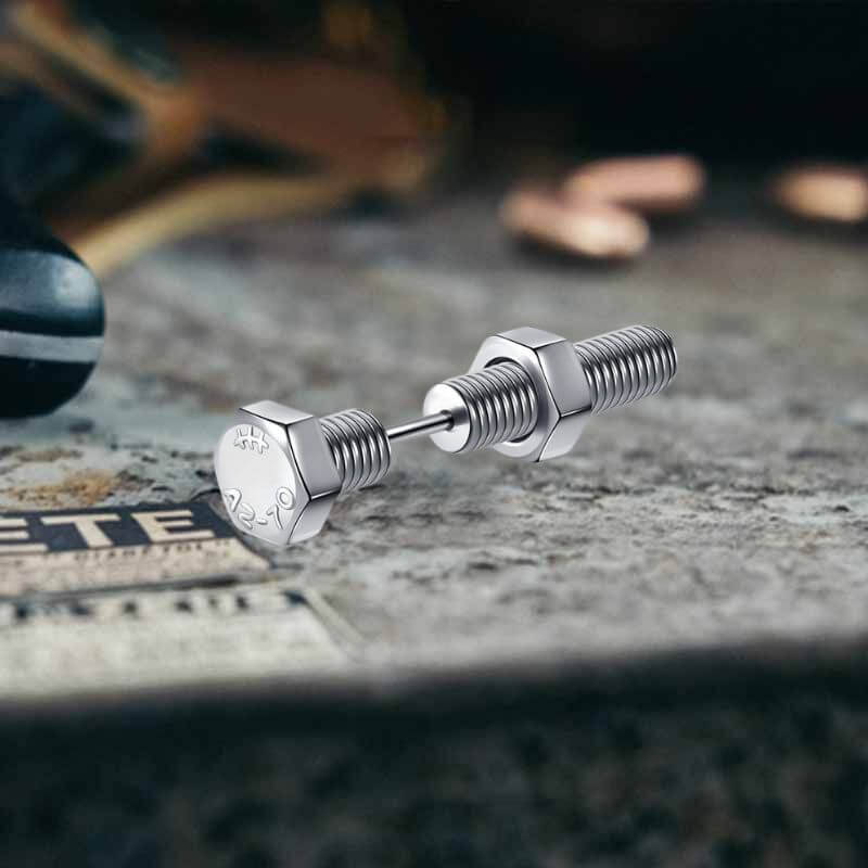 8938-hex-bolt-stainless-steel-screw-stud-earrings-6.jpg Hex Bolt Stainless Steel Screw Stud Earrings