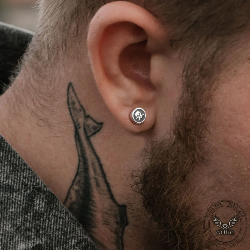 8942-round-stainless-steel-skull-stud-earring-2.webp Round Stainless Steel Skull Stud Earring